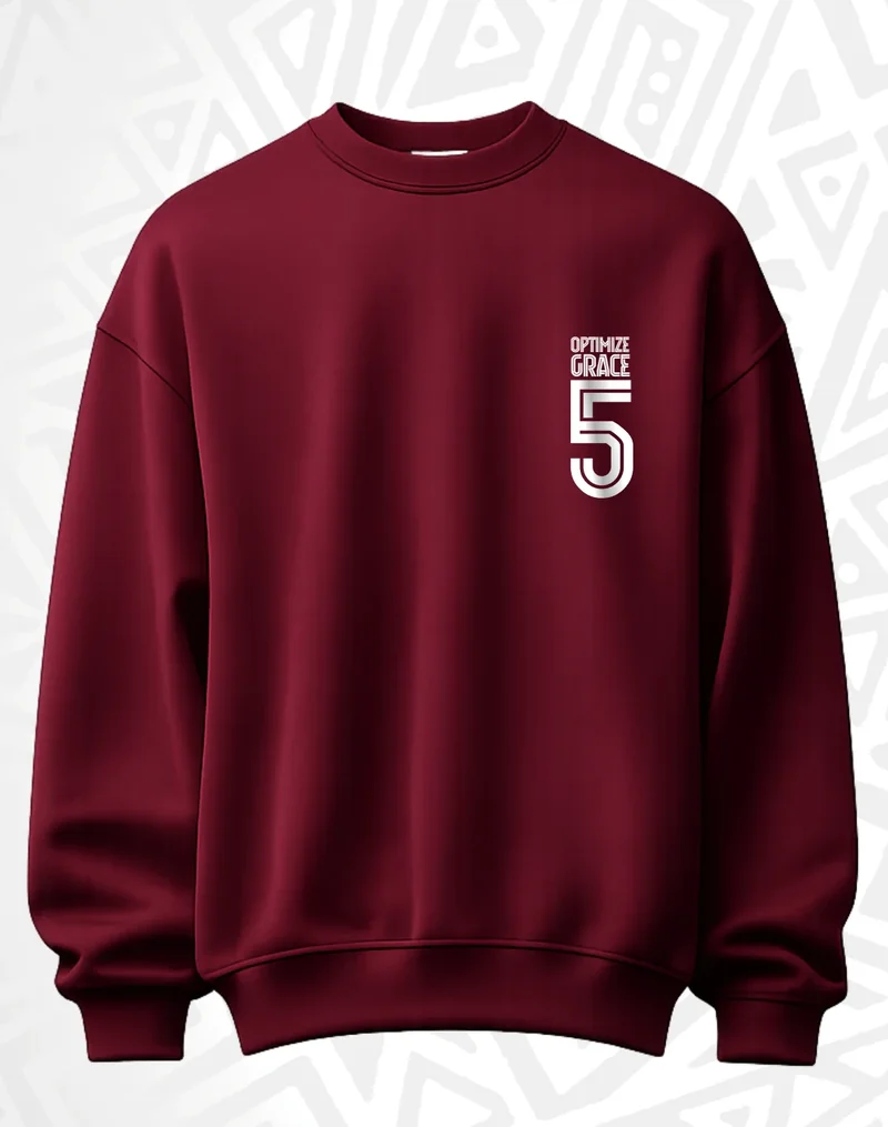 BCM Sweatshirt — Wake Up Grace Up Never Give Up — Burgundy — front